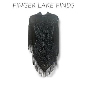 Cherie Bliss Black Fringe Shawl